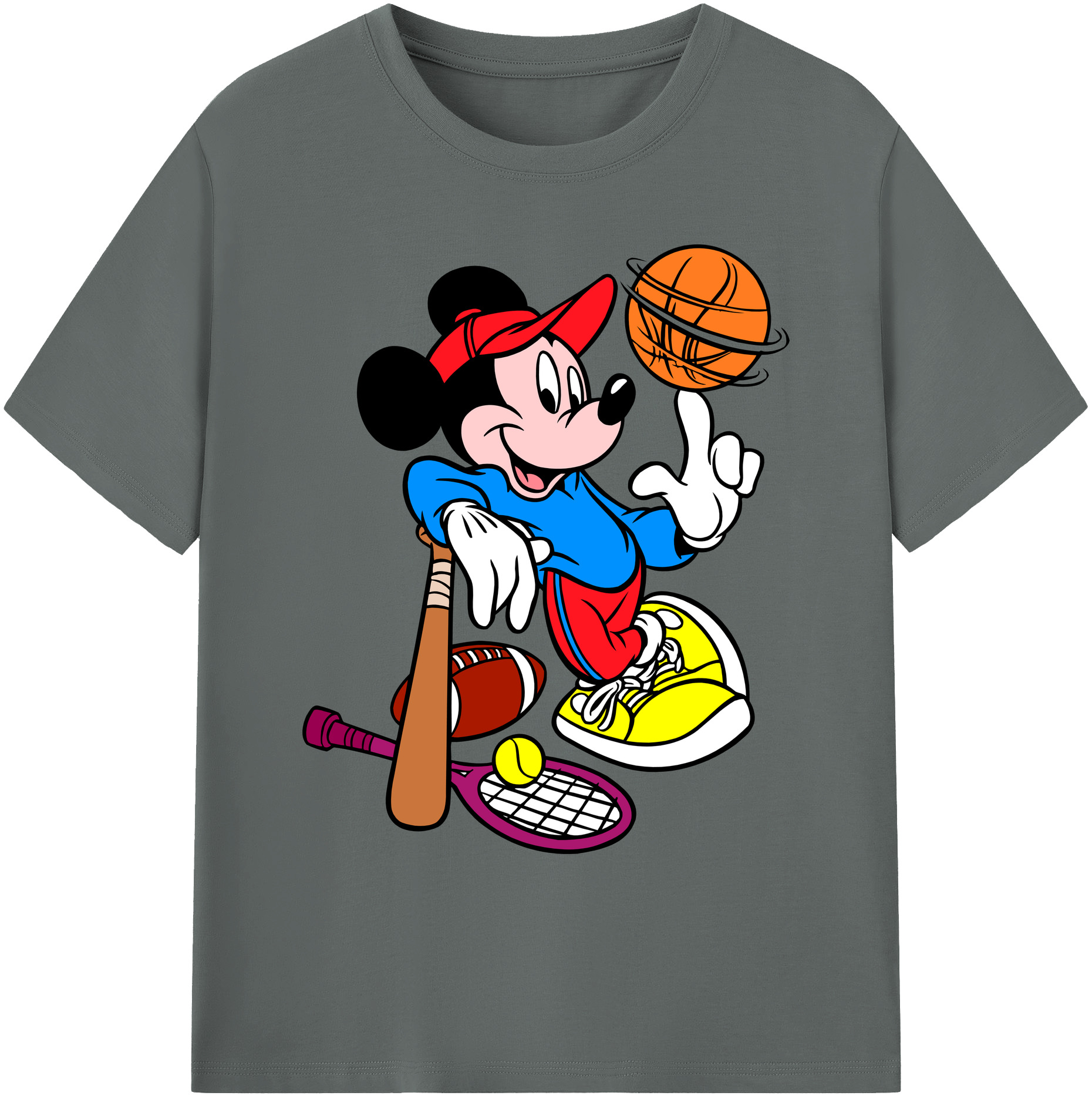 ミッキーマウス Mickey Mouse 綿100％ メンズ半袖Tシャツ｜肌触りやわらか＆通気性
